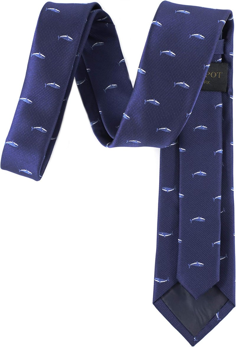 MENDEPOT Animal Pattern Necktie With Gift Box Sea Animal Pattern Tie Father's Day Birthday Gift Tie - Image 3